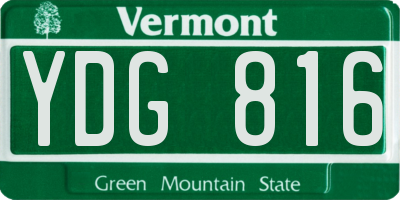 VT license plate YDG816
