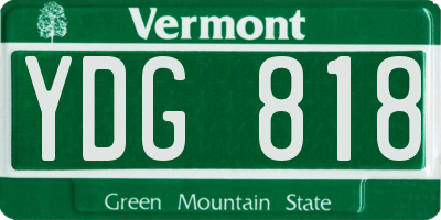 VT license plate YDG818