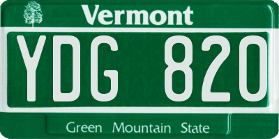 VT license plate YDG820