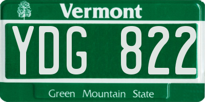 VT license plate YDG822