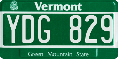 VT license plate YDG829