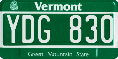 VT license plate YDG830