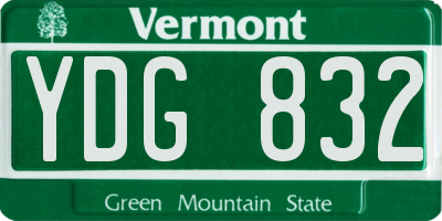 VT license plate YDG832