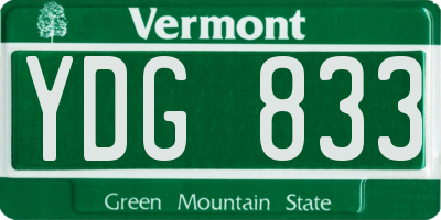 VT license plate YDG833