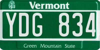 VT license plate YDG834