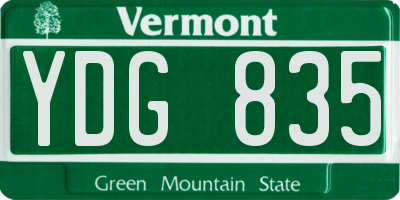 VT license plate YDG835