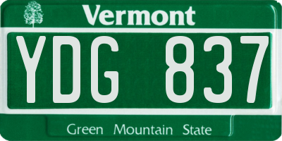 VT license plate YDG837