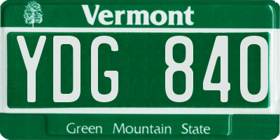 VT license plate YDG840
