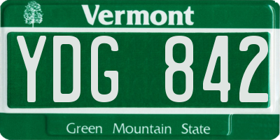 VT license plate YDG842