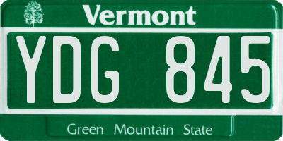 VT license plate YDG845