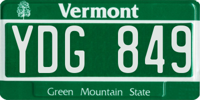 VT license plate YDG849