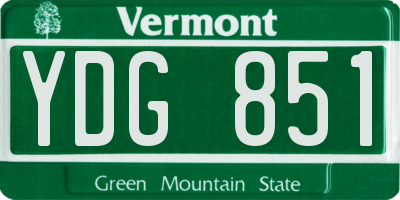 VT license plate YDG851