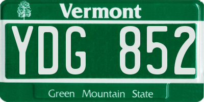 VT license plate YDG852