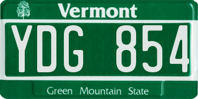 VT license plate YDG854