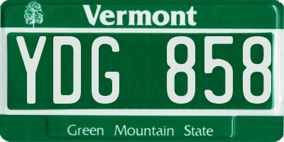 VT license plate YDG858