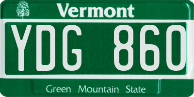 VT license plate YDG860