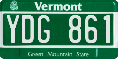 VT license plate YDG861