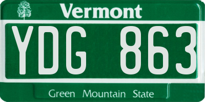VT license plate YDG863