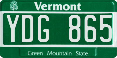 VT license plate YDG865