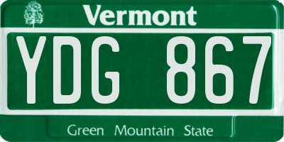 VT license plate YDG867