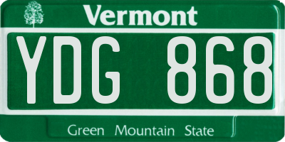 VT license plate YDG868