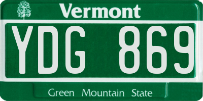 VT license plate YDG869