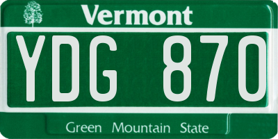VT license plate YDG870