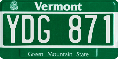 VT license plate YDG871