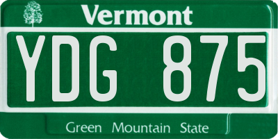 VT license plate YDG875