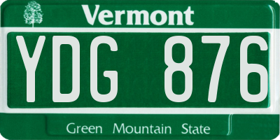 VT license plate YDG876