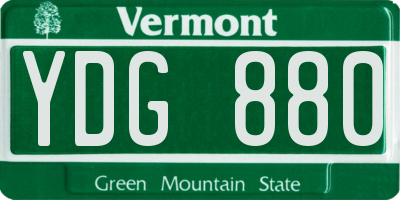 VT license plate YDG880