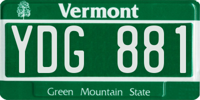 VT license plate YDG881
