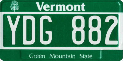 VT license plate YDG882