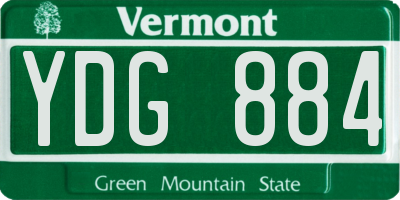 VT license plate YDG884