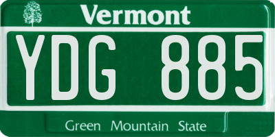 VT license plate YDG885