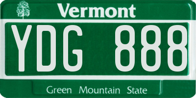 VT license plate YDG888
