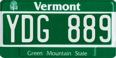 VT license plate YDG889