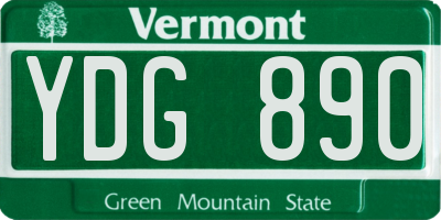 VT license plate YDG890