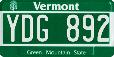 VT license plate YDG892