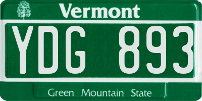 VT license plate YDG893