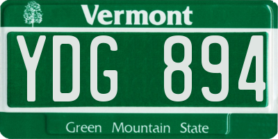 VT license plate YDG894