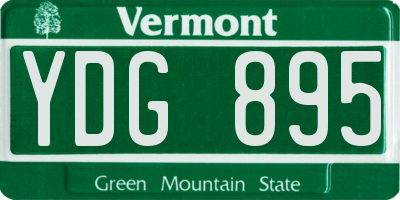 VT license plate YDG895