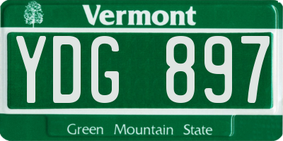 VT license plate YDG897