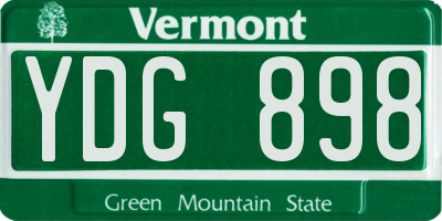 VT license plate YDG898