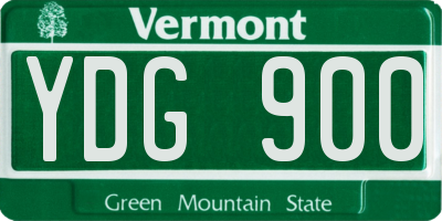 VT license plate YDG900