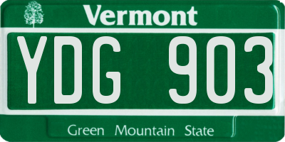 VT license plate YDG903
