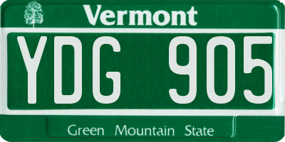 VT license plate YDG905