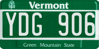VT license plate YDG906