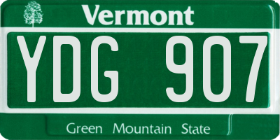 VT license plate YDG907