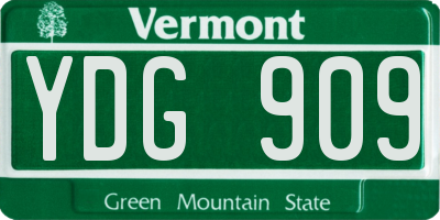 VT license plate YDG909